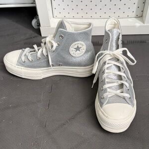 Converse High Top Sneakers - Silver